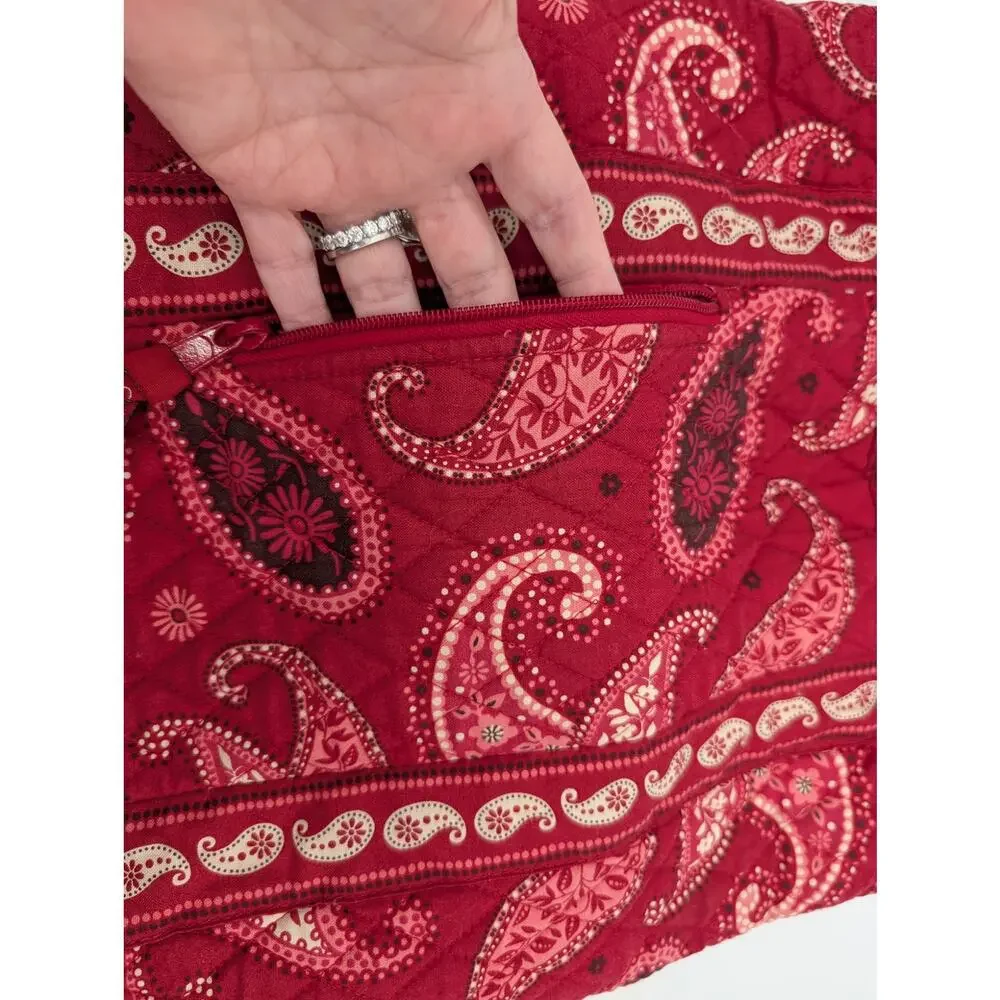 Vera Bradley Retired Mesa Red Pattern Drawstring Backback Bandana Print Festival